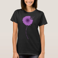 Pancreatic Cancer Awareness Sunflower Purple