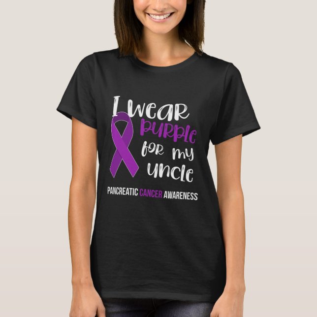 Pancreatic Cancer Awareness Survivor Gift Purple R T-Shirt (Front)