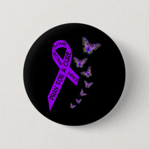 Pancreatic Cancer Awareness Women Butterfly Religi Button