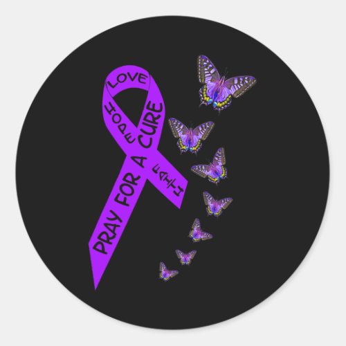 Pancreatic Cancer Awareness Women butterfly Religi Classic Round Sticker