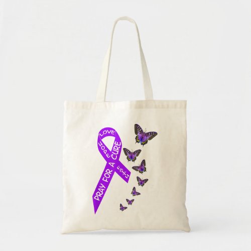 Pancreatic Cancer Awareness Women butterfly Religi Tote Bag