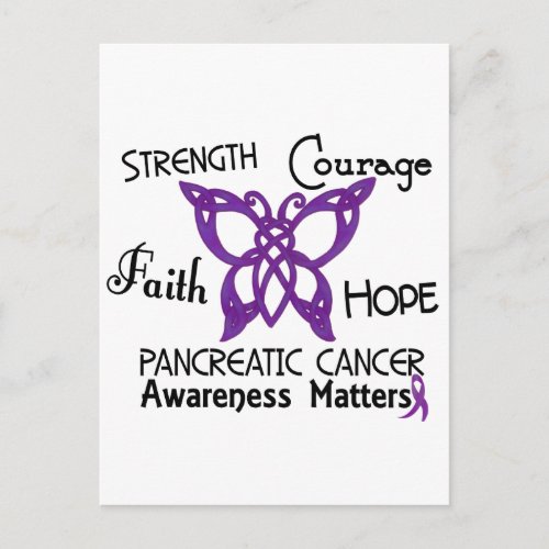 Pancreatic Cancer Celtic Butterfly 3 Postcard