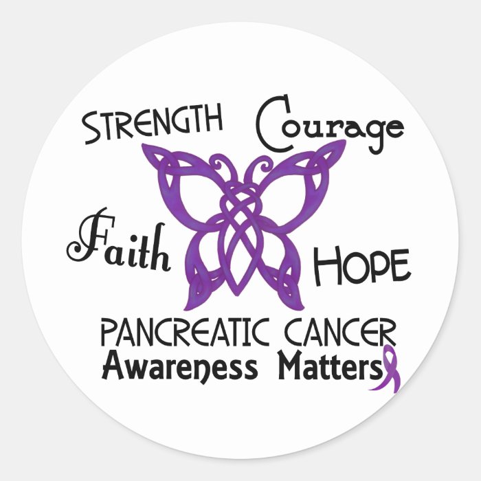 Pancreatic Cancer Celtic Butterfly 3 Stickers