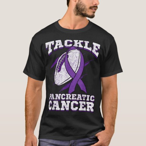 Pancreatic Cancer Chemotherapy Fighter Football T_Shirt
