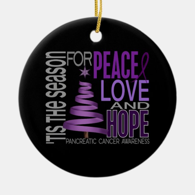 Pancreatic Cancer Christmas 1 Ornaments (Front)