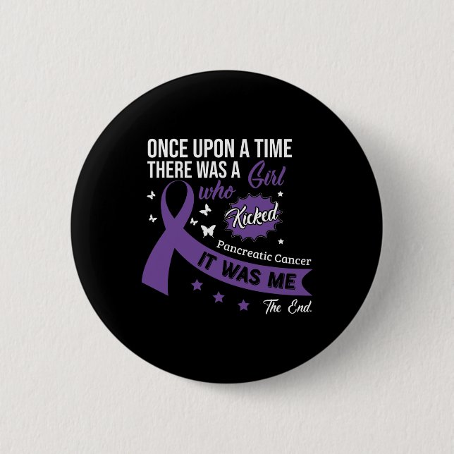 Pancreatic Cancer Fight Cancer Ribbon 12 Button (Front)