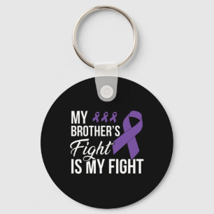 Pancreatic Cancer Fight Cancer Ribbon 15 Keychain