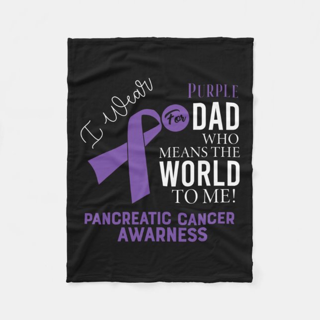 Pancreatic Cancer Fight Cancer Ribbon 17  Fleece Blanket (Front)