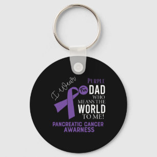 Pancreatic Cancer Fight Cancer Ribbon 17  Keychain