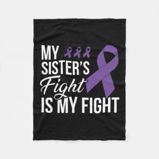 Pancreatic Cancer Fight Cancer Ribbon 2 Fleece Blanket