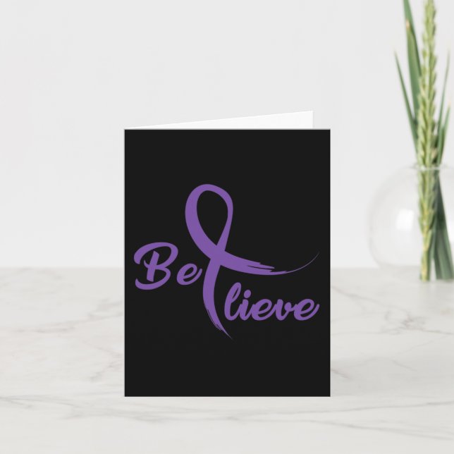 Pancreatic Cancer Fight Cancer Ribbon 3 Card (Front)