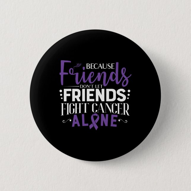 Pancreatic Cancer Fight Cancer Ribbon  Button (Front)