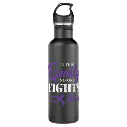 Pancreatic Cancer Fight Cancer Ribbon Stainless Steel Water Bottle