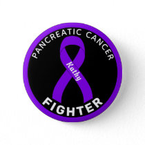Pancreatic Cancer Fighter Ribbon Black Button
