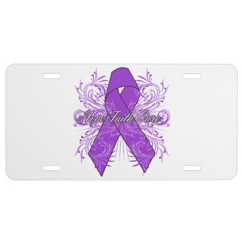 Pancreatic Cancer Flourish Hope Faith Cure License Plate