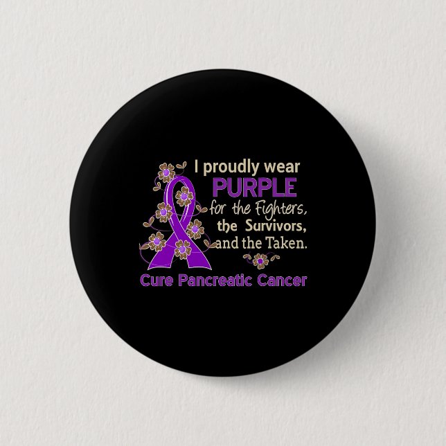 Pancreatic Cancer For Fighters Survivors Taken  Button (Front)