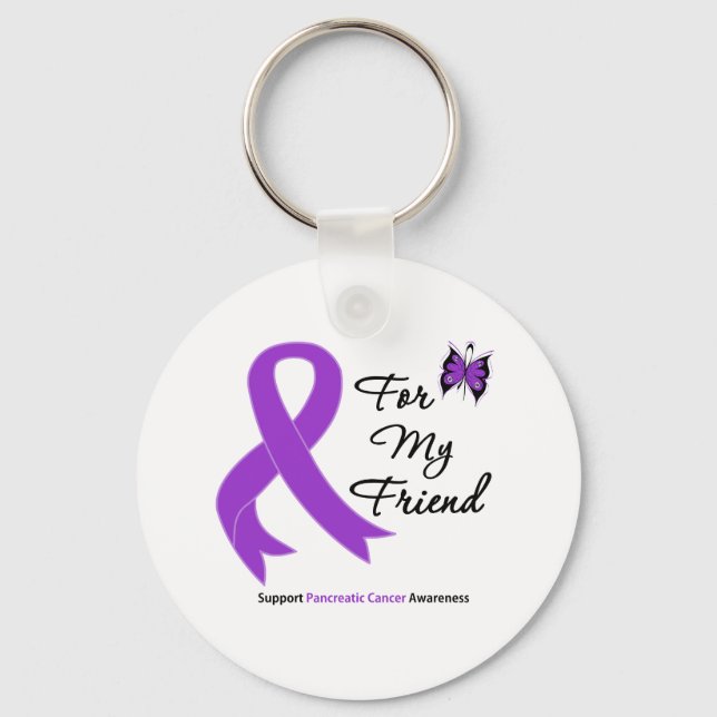 Pancreatic Cancer For My Friend Keychain (Front)