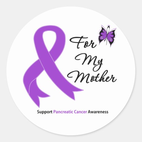Pancreatic Cancer For My Mother Classic Round Sticker