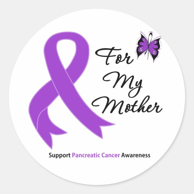 Pancreatic Cancer For My Mother Classic Round Sticker (Front)