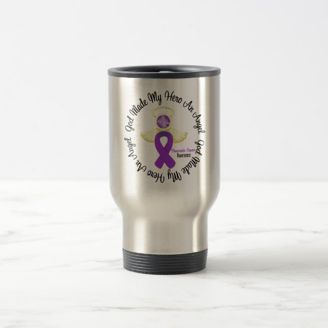 Pancreatic Cancer God Made My Hero An Angel Travel Mug (Center)