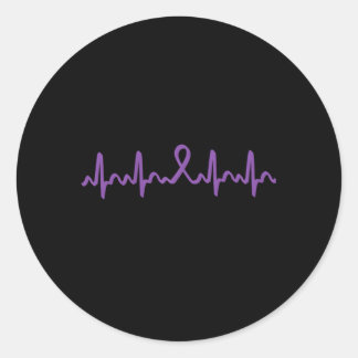 Pancreatic Cancer Hebeat Pancreatic Cancer Ribbon Classic Round Sticker