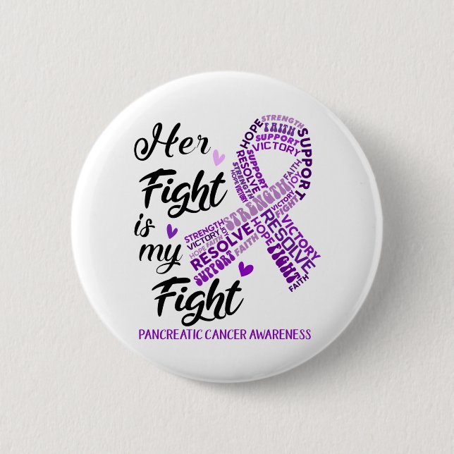 Pancreatic Cancer Her Fight is our Fight Button (Front)