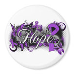 Pancreatic Cancer Hope Garden Ribbon Magnet