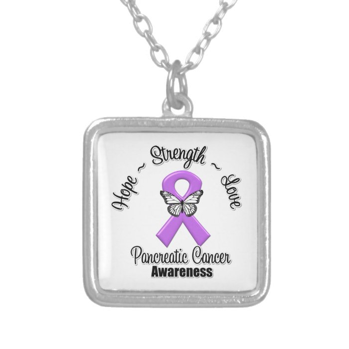 Pancreatic Cancer Hope Strength Love Custom Necklace