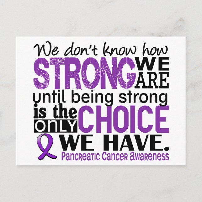 Pancreatic Cancer How Strong We Are Postcard (Front)