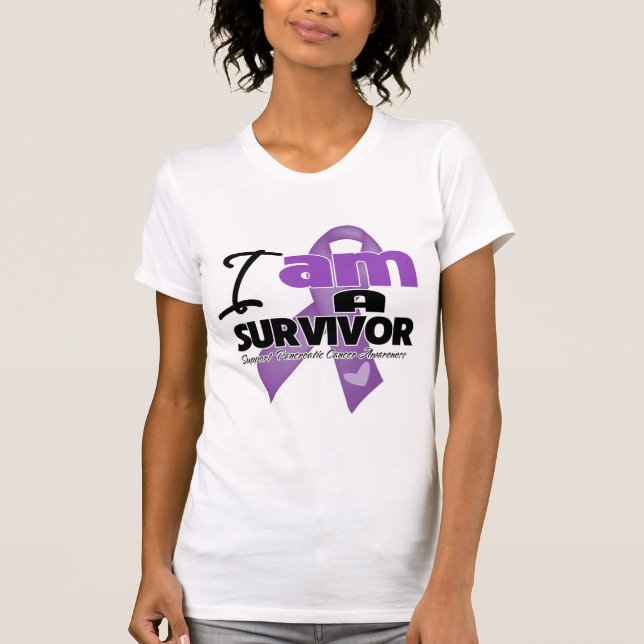 Pancreatic Cancer - I am a Survivor T-Shirt (Front)