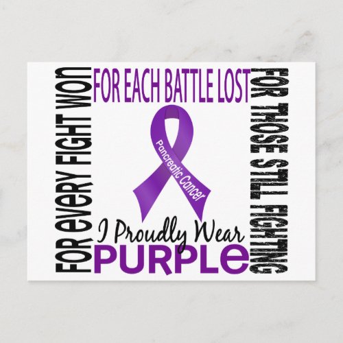 Pancreatic Cancer I Proudly Wear Purple 2 Postcard
