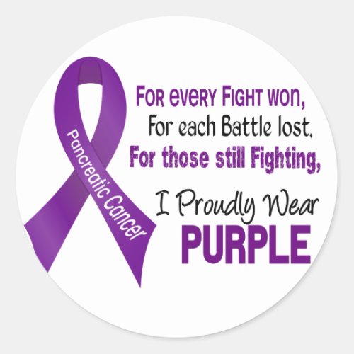 Pancreatic Cancer I Proudly Wear Purple Classic Round Sticker