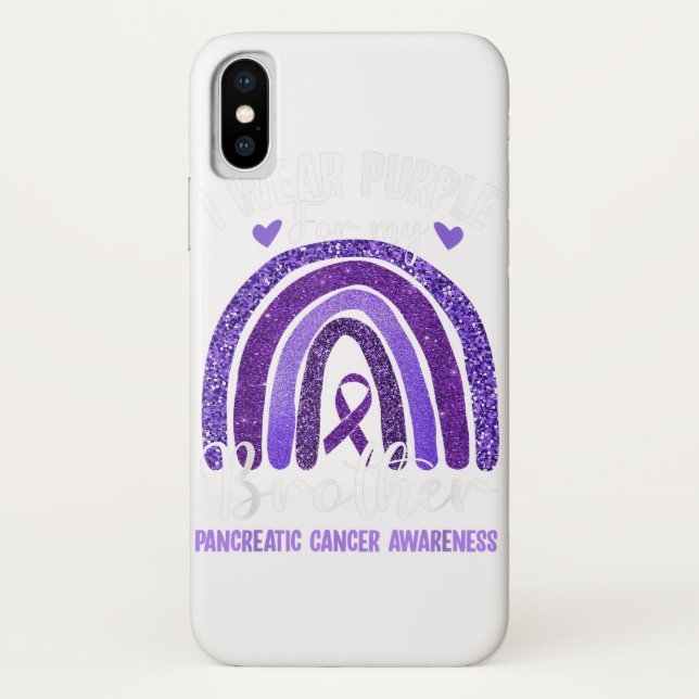 Pancreatic Cancer I Wear Purple For My Bro Gift Case-Mate iPhone Case (Back)