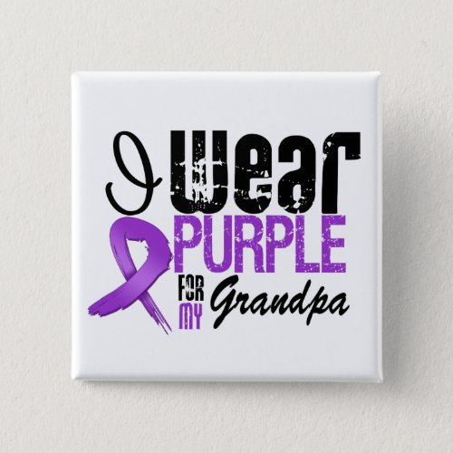 Pancreatic Cancer I Wear Purple Ribbon GRANDPA Pinback Button