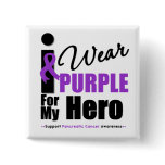Pancreatic Cancer I Wear Purple Ribbon Hero