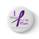 Pancreatic Cancer I Wear Purple Ribbon Mom Pinback Button