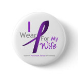 Pancreatic Cancer I Wear Purple Ribbon Wife Pinback Button