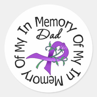 Pancreatic Cancer In Memory of My Dad Classic Round Sticker
