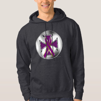 Pancreatic Cancer Iron Cross Men's Hoodie