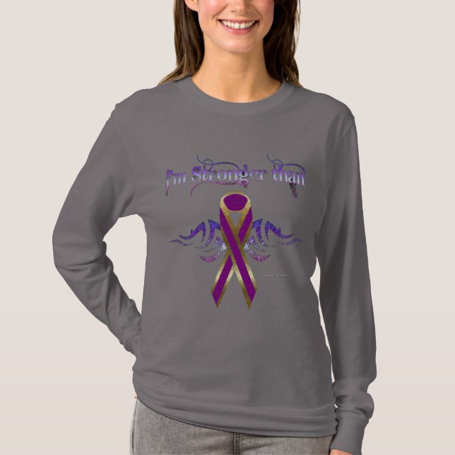 Pancreatic Cancer Ladies Long Sleeve Shirt (Front)