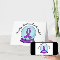 Purple Pancreatic Cancer Ribbon Greeting Card for Sale by