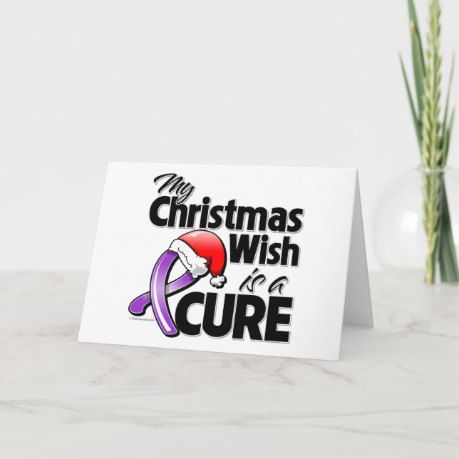Pancreatic Cancer My Christmas Wish is a Cure Holiday Card (Front)