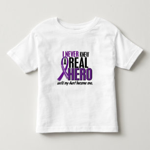 Pancreatic Cancer NEVER KNEW A HERO 2 Aunt Toddler T-shirt
