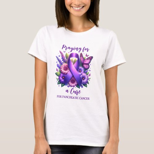 Pancreatic Cancer  Praying for a Cure T_Shirt