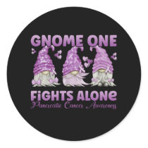Pancreatic Cancer Purple Gnome Classic Round Sticker
