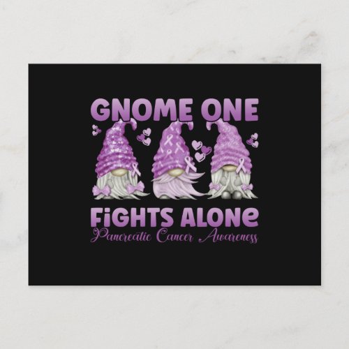 Pancreatic Cancer Purple Gnome Postcard
