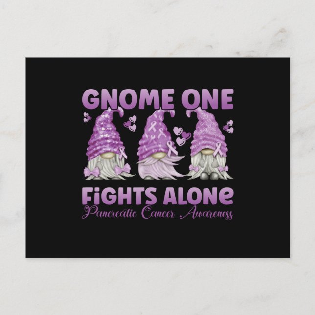 Pancreatic Cancer Purple Gnome Postcard (Front)