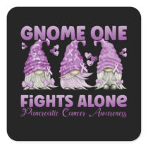 Pancreatic Cancer Purple Gnome Square Sticker