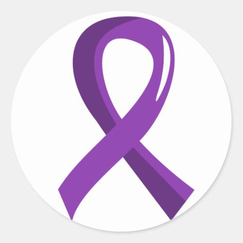 Pancreatic Cancer Purple Ribbon 3 Classic Round Sticker