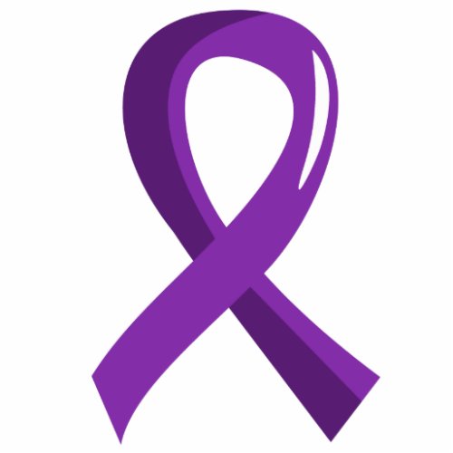 Pancreatic Cancer Purple Ribbon 3 Cutout